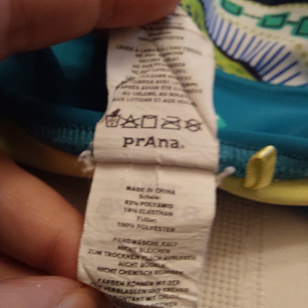 Prana swim bikini bottom skirt teal boho abstract print. Size XS - Picture 9 of 13